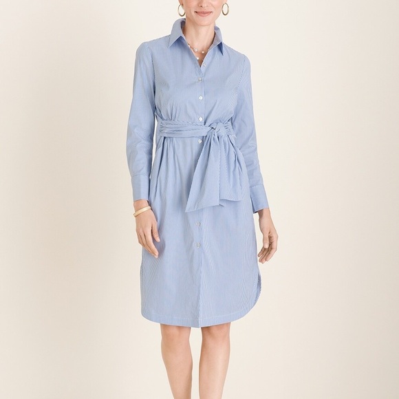 Chico's Dresses & Skirts - Chico’s Striped Tie Waist Shirt Dress
